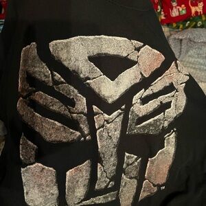 Black T-Shirt with Stone-Look Graphic